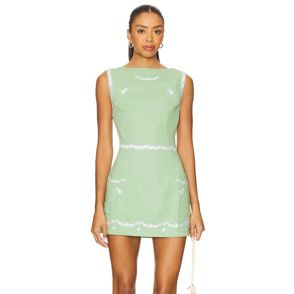 NWTS Charlotte Mini Dress In Vert Yellow The Label Size Small